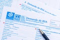 Application form for RSA (Revenu de solidaritÃ© active), minimum income in France Royalty Free Stock Photo