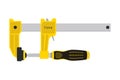 Clamp Bar Tool Closeup. Working Tool for Squeeze with Quick Release Isolated White