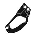 Clamp jumar.Mountaineering single icon in black style vector symbol stock illustration web. Royalty Free Stock Photo