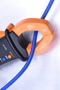 Clamp meter tool with cable Royalty Free Stock Photo