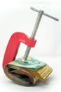 Clamped Paper Money