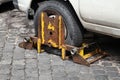 Clamped wheel Royalty Free Stock Photo