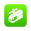 Clamping machine icon green vector