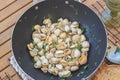 Clams cooked in a pan Royalty Free Stock Photo
