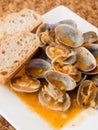 Clams cooked in the recipe