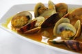 Clams cooked with the recipe clams a la marinera`. A traditional recipe of Spanish gastronomy`