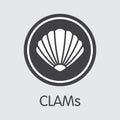 Clams Digital Currency. Vector Web Icon.