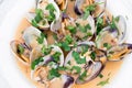 Clams with marinara sauce Royalty Free Stock Photo