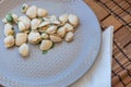 clams served on a plate