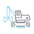 clamshell bucket truck line icon, outline symbol, vector illustration, concept sign