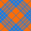 Clan cameron tartan diagonal seamless pattern orange and blue Royalty Free Stock Photo