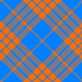 Clan tartan diagonal seamless pattern orange and blue Royalty Free Stock Photo