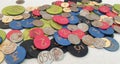 Poker chips made by detainees from a communist prison, 80s, Romania, Eastern Europe Royalty Free Stock Photo
