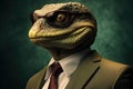 Clandestine Reptilian ruler secret. Generate Ai Royalty Free Stock Photo