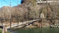Clanezzo, Bergamo, Italy. The suspension bridge over the Brembo river Royalty Free Stock Photo