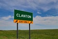 US Highway Exit Sign for Clanton