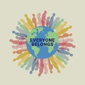 Colorful diversity vector illustration with people forming a radiant circle around the world, symbolizing unity, inclusion Royalty Free Stock Photo