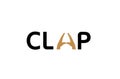 Clap creative unique text logo design illustration