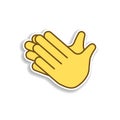 clap hands colored emoji sticker icon. Element of emoji for mobile concept and web apps illustration