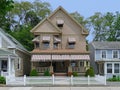 Clapboard house with large porch