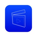 Clapboard icon blue vector