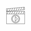 Clapboard icon in outline style