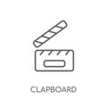 Clapboard linear icon. Modern outline Clapboard logo concept on