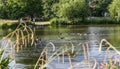 Clapham Commons, London - the pond. Royalty Free Stock Photo