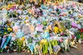 Flowers and tributes at Clapham Common Bandstand, in memory of Sarah Everard, who was