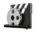 Clapper board and filmreel Royalty Free Stock Photo