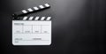 Clapper board or movie slate use in video production or movie and cinema industry Royalty Free Stock Photo