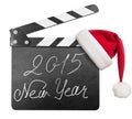 Clapper board with 2015 new year text isolated Royalty Free Stock Photo