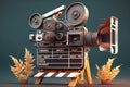 clapperboard camera Vintage composition Movie