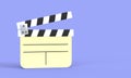 Clapperboard 3d render. Black and white movie slate isolated clipart. Cinematography and filmmaking equipment