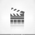 Clapperboard icon. Film cinema movie symbol. Royalty Free Stock Photo