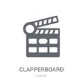 Clapperboard icon. Trendy Clapperboard logo concept on white background from Cinema collection