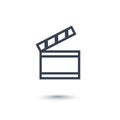 Clapperboard icon on white
