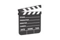 Clapperboard isolated on a white background - Open film slate with place for text - mockup