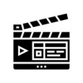 clapperboard numbering tool glyph icon vector illustration