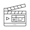 clapperboard numbering tool line icon vector illustration