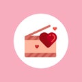 Valentine clapperboard vector icon sign symbol