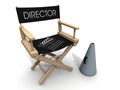 clapperboard over director chair break