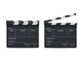 Clapperboard realistic style set, movie and cinema industry