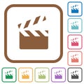 Clapperboard simple icons