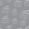 Clapperboard sketch seamless on grey Royalty Free Stock Photo