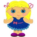 Clapping baby girl. cute doll illustration