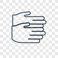 Clapping concept vector linear icon isolated on transparent back