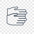 Clapping concept vector linear icon isolated on transparent back Royalty Free Stock Photo