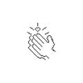 Clapping hand, Applause. Pixel art line icon