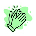 Clapping hand icon. Applause clap. Celebration hand gesture